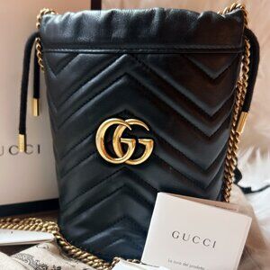 Gucci GG Marmont Bucket Bag includes Gucci  box with dust bag crossbody